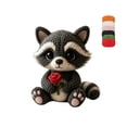 thumbnail image 1 of Crochetta Crochet Kit for Beginners - Crochet Starter Kit, Crochet Raccoon Doll DIY Kit, Learn to Crochet Kits for Adults, DIY Knitting Supplies, Rose‑Holding Raccoon(Black), 1 of 6