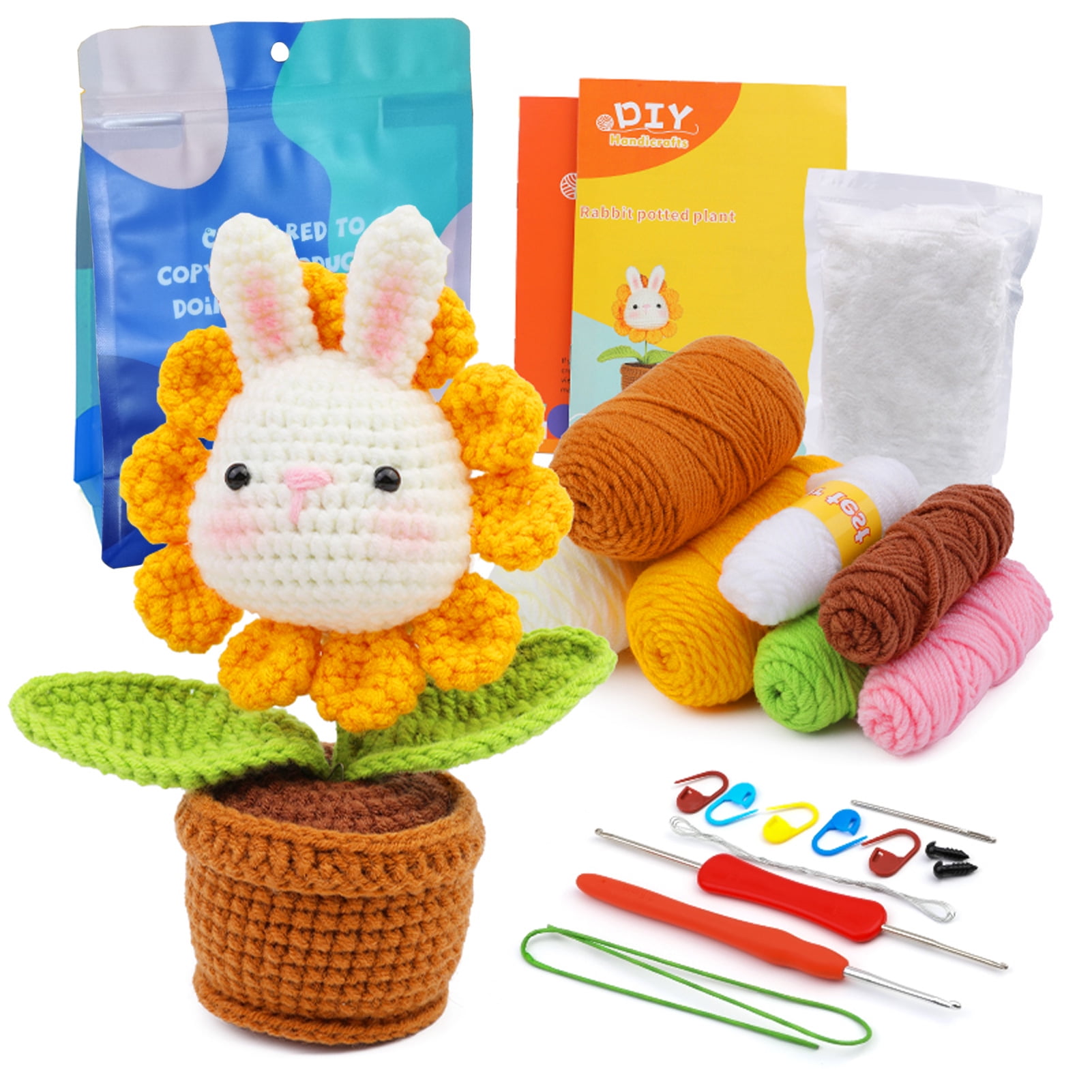 Crochetta Crochet Kit for Beginners, Amigurumi Crocheting Animals Kits w  Step-by-Step Video Tutorials, Knitting Starter Pack for Adults and Kids