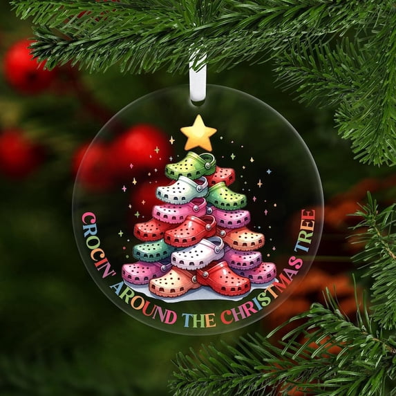 Crocin Around The Christmas Tree Ornament, Croc Tree Ornament, Crocs ...