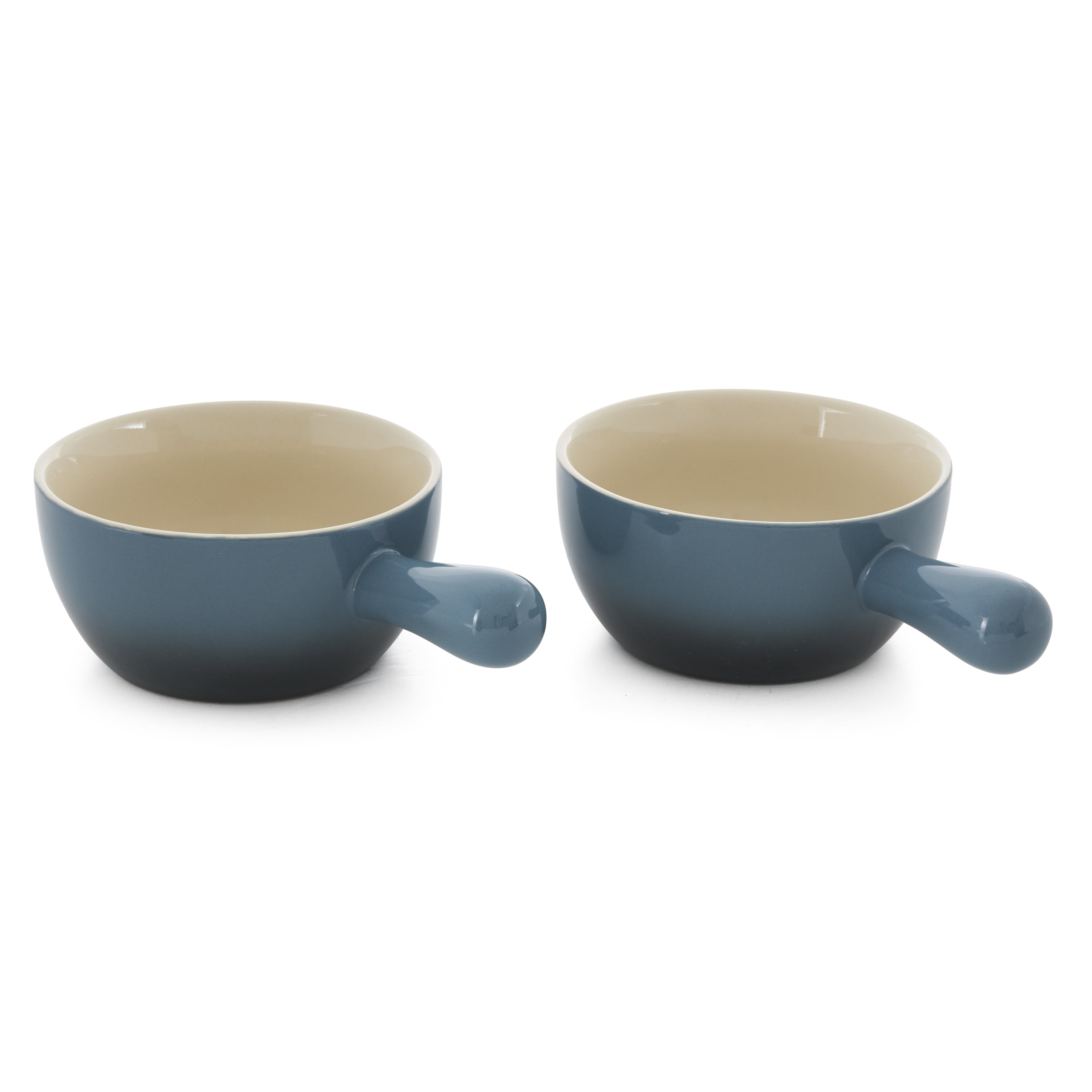 22oz Artisan Stoneware Soup Bowl w/ 2-Pack, Gray Gradient - Walmart.com