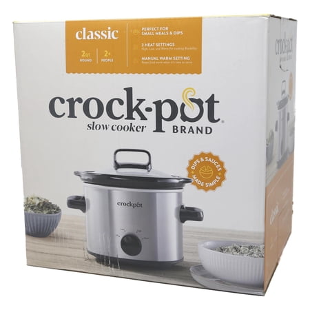 Crock-Pot 2-Quart Classic Slow Cooker, Small Slow Cooker, Stainless Steel