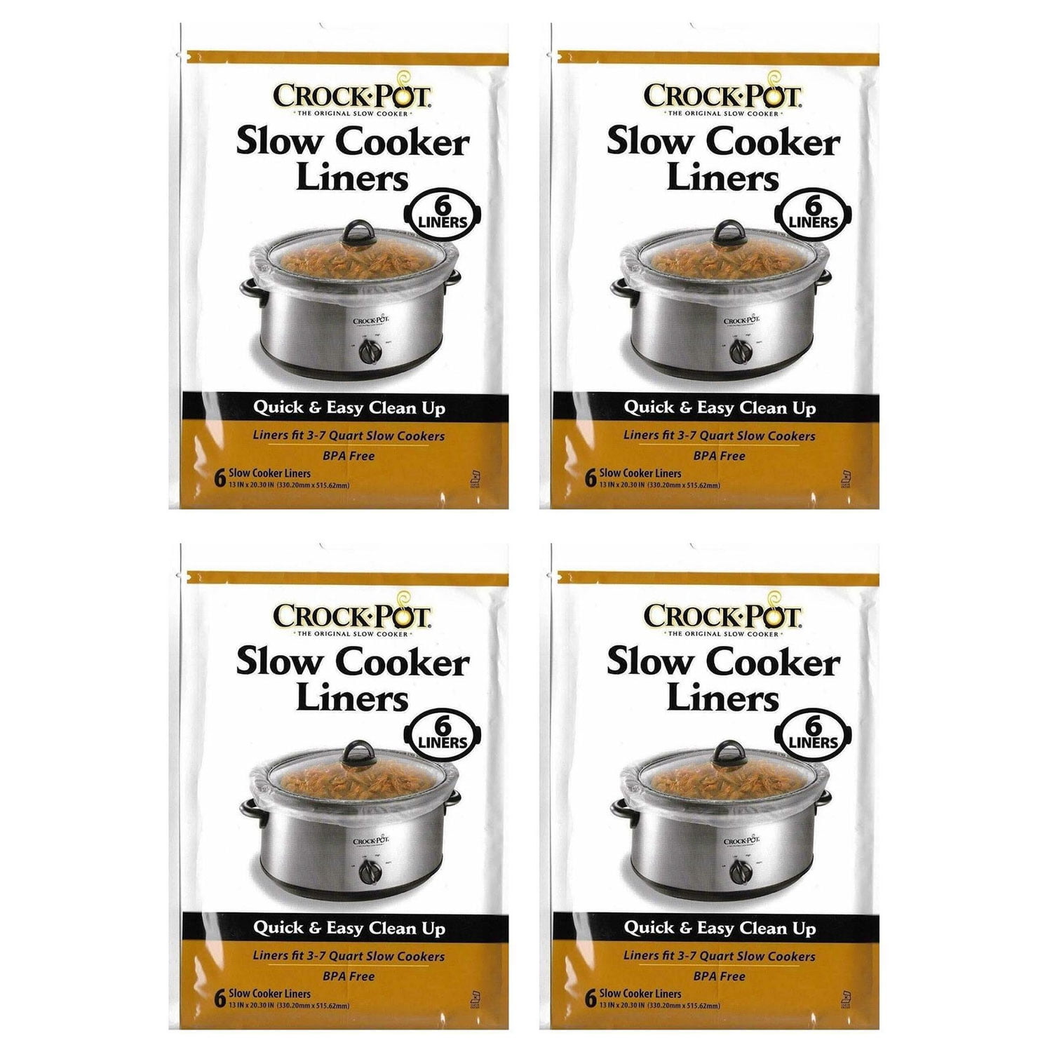 Crock Pot 37 Quart Slow Cooker Clear Plastic Liners, 24 Liners
