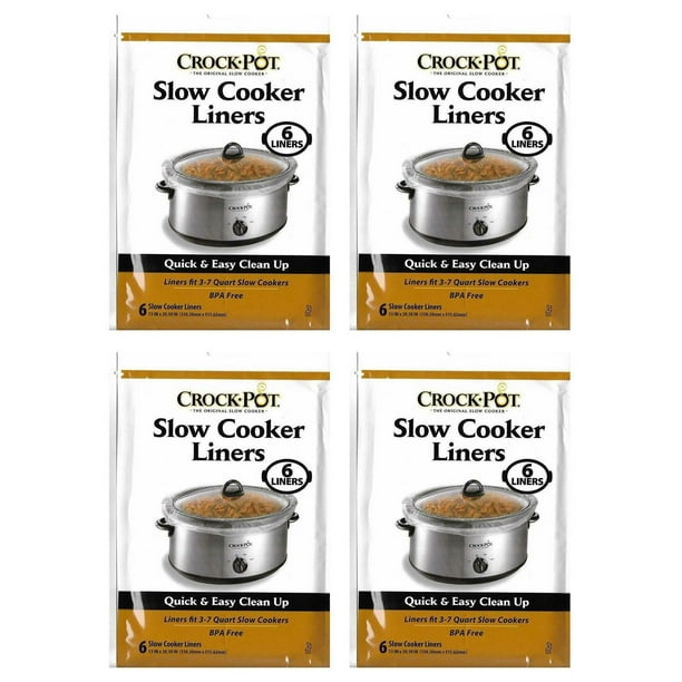 Crock Pot 37 Quart Slow Cooker Clear Plastic Liners, 24 Liners