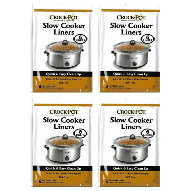 Crock Pot 37 Quart Slow Cooker Clear Plastic Liners, 24 Liners