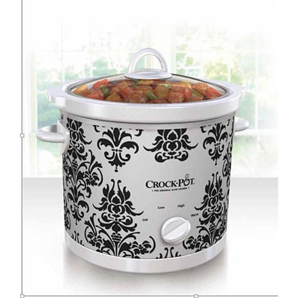 Crock-Pot SCR450-DK Slow Cooker, 4.5-Quart, Teal Damask Pattern