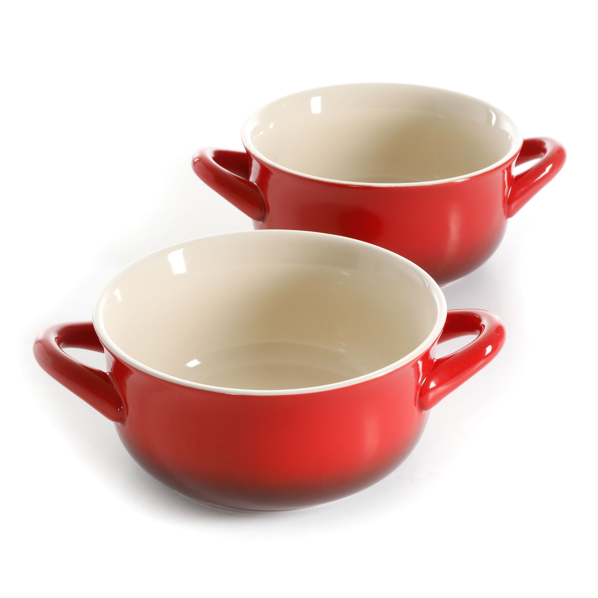 Crock-Pot 22 fl.oz Gradient Red Stoneware 2 Piece Soup Bowl Set