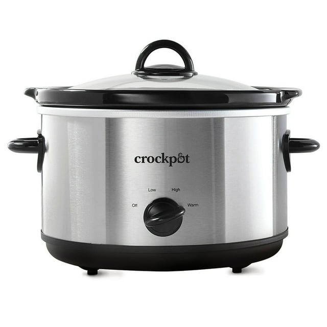 CrockPot 4.5 Quart Silver Manual Slow Cooker with KeepWarm Setting