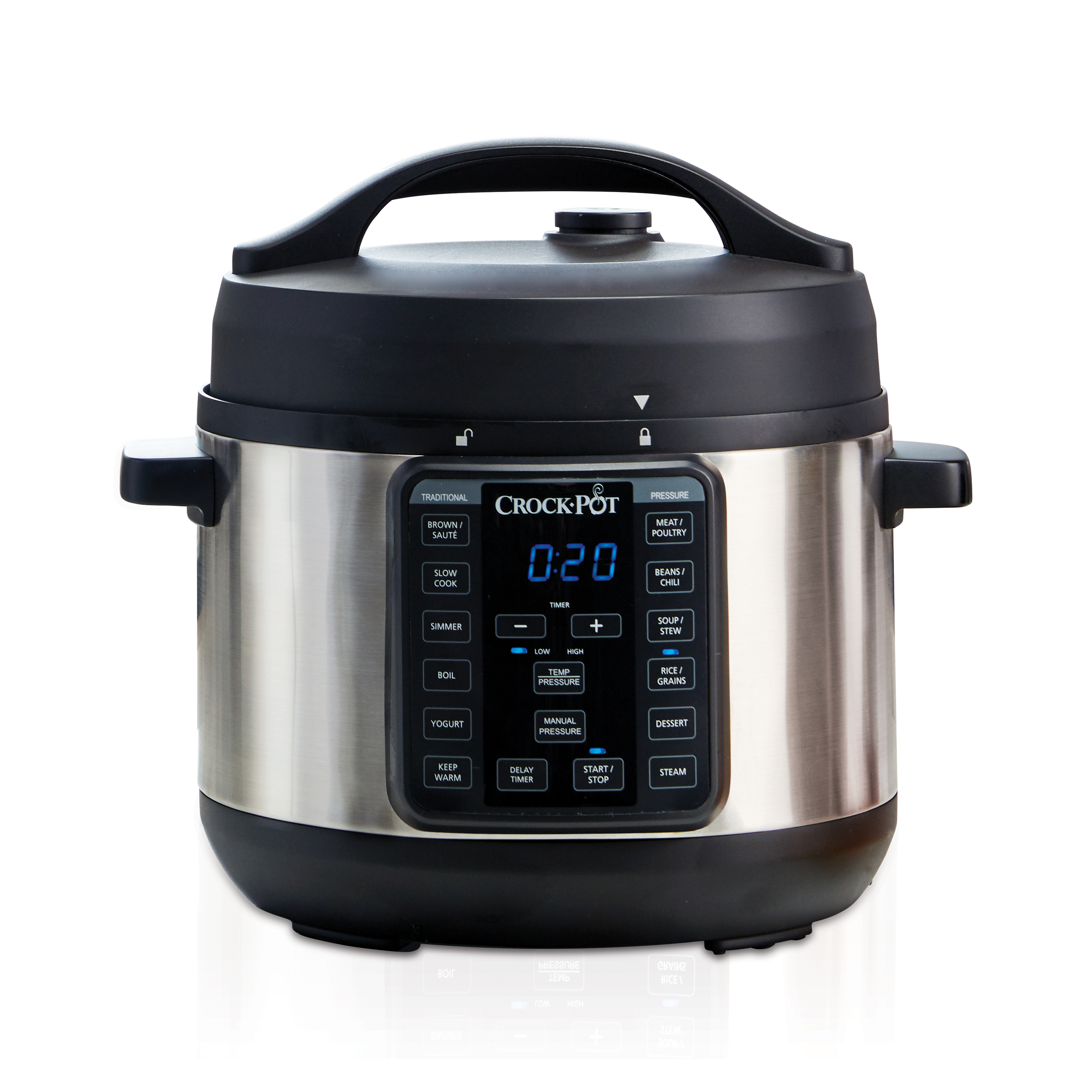 Crock-Pot 4 Quart 8-in-1 Multi-Use Express Crock Programmable Slow Cooker, Pressure Cooker, Sauté, and Steamer in Silver - image 1 of 9