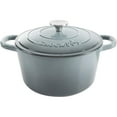 thumbnail image 1 of Crock-Pot 5 Quart Round Enamel Cast Iron Covered Dutch Oven Cooker, Slate Gray, 1 of 7