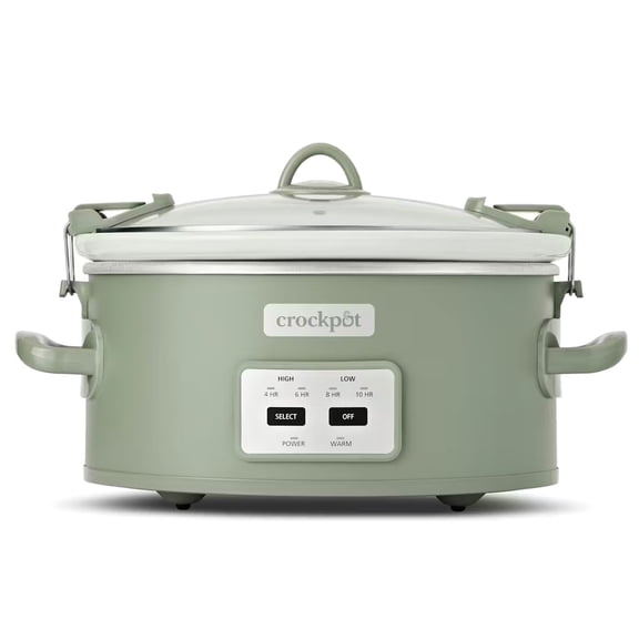 Crock Pot 6 Qt Cook and Carry Programmable Slow Cooker with Locking Lid, Green