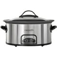 thumbnail image 1 of Crock-Pot 6 Quart Programmable Slow Cooker with Timer and Auto Food Warmer Setting, Stainless Steel, 1 of 6