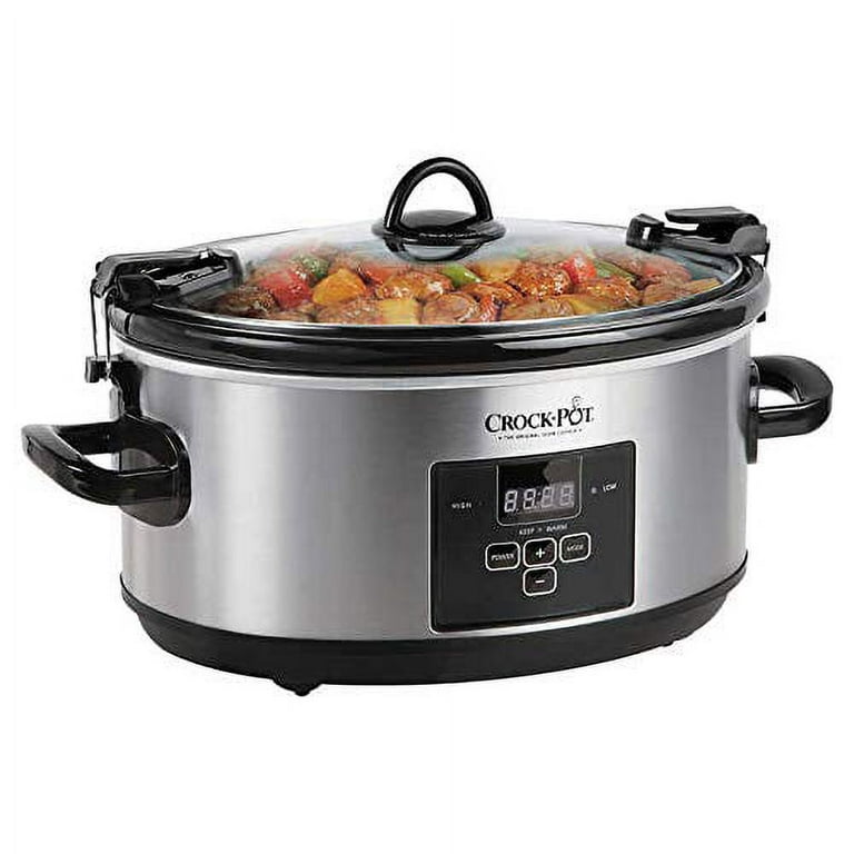 7 Qt. Oval Stainless Steel Programmable Slow Cooker with Glass Lid 7 Qt. Oval Stainless Steel Programmable Slow Cooker with Glass Lid