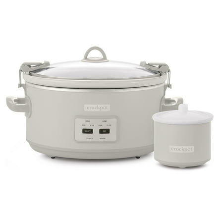 Crock-Pot - Crockpot 7 qt. Programmable Slow Cooker with Locking Lid and Little Dipper - Mushroom