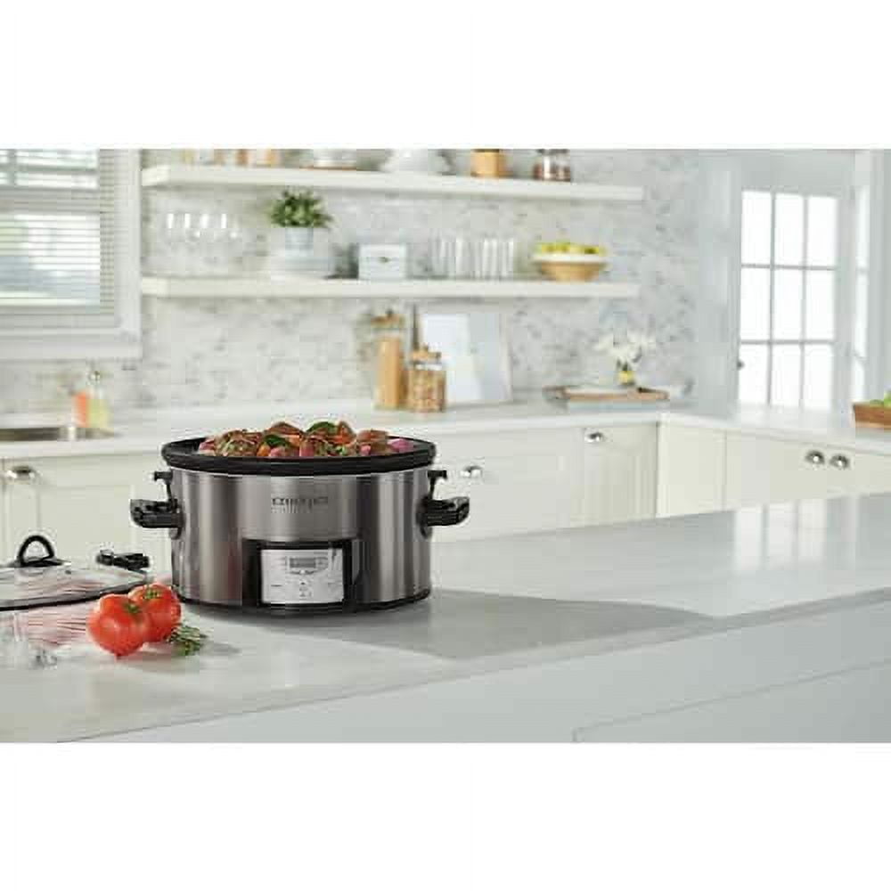 CrockPot 7qt. Black and Stainless Steel Cook and Carry Digital