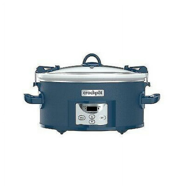 CrockPot 7qt One Touch Cook and Carry Slow Cooker Blue