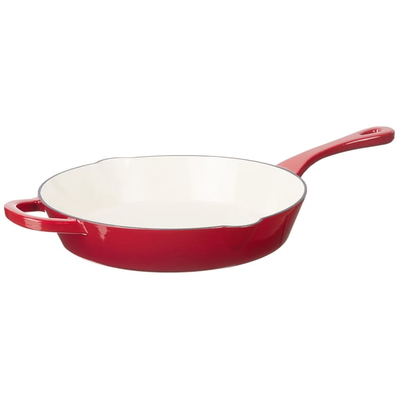 Crock-Pot Artisan 12 Inch Enameled Cast Iron Skillet in Scarlet Red