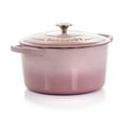 thumbnail image 1 of Crock-Pot Artisan 2 Piece 7 Quarts Enamled Cast Iron Dutch Oven in Blush Pink, 1 of 9
