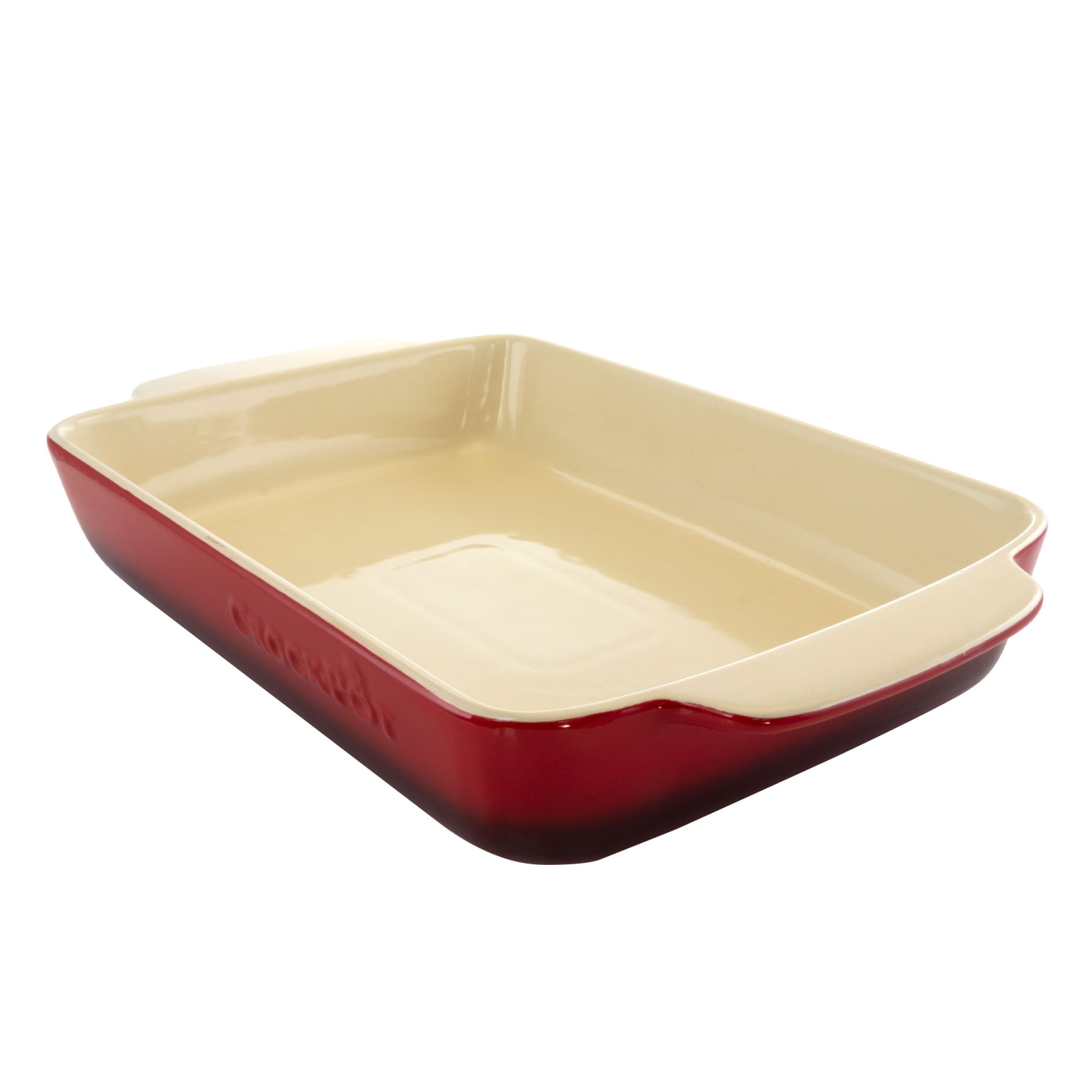 Red 4-Quart Stoneware Rectangle Baking Pan