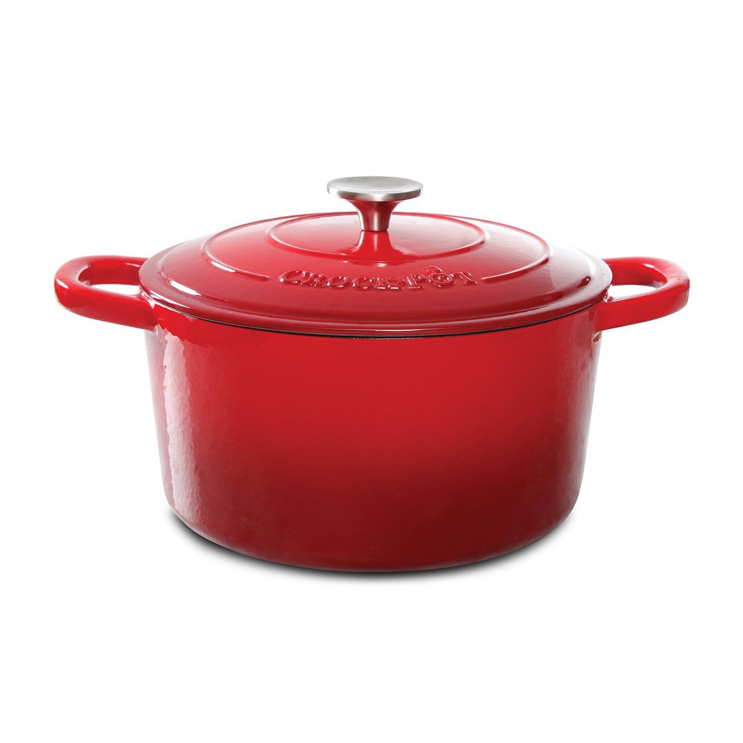 Crock Pot Edmound 5 Quart Cast Aluminum Dutch Oven with Lid, Gradient Red 