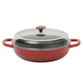 thumbnail image 1 of Crock Pot Artisan 5 Quart Cast Iron Braiser Everyday Pan With Borasilicate Lid - Red, 1 of 9