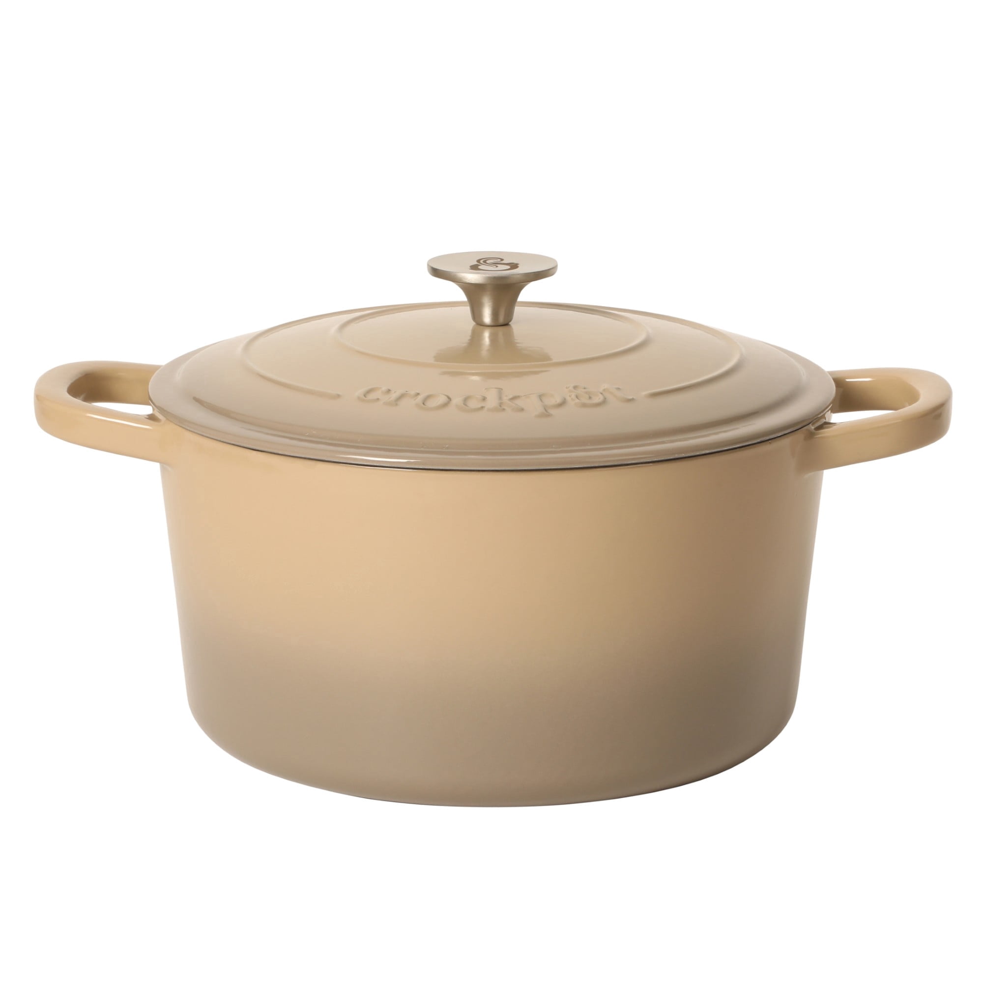 Crock Pot Artisan 7-Quart Round Cast Iron Dutch Oven Pot With Lid ...