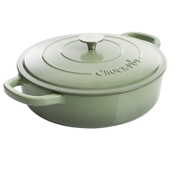 Crock Pot Artisan Enameled Cast Iron Braiser W/Lid, 5-Quart, Pistachio Y101
