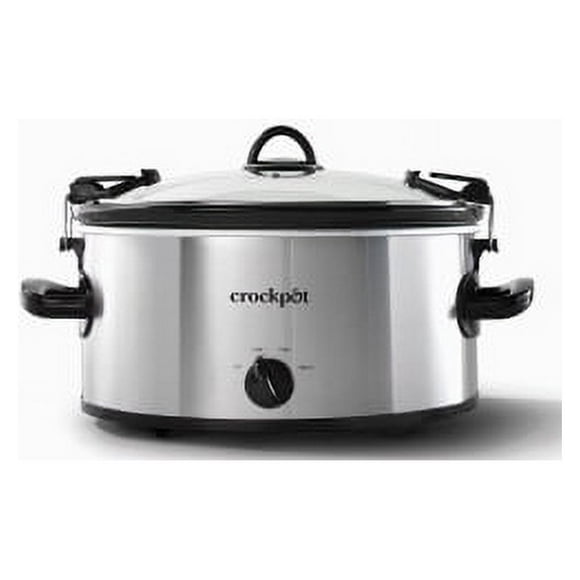 Crock-Pot Cook & Carry 6-Quart Oval Portable Manual Slow Cooker Stainless Steel SCCPVL600S