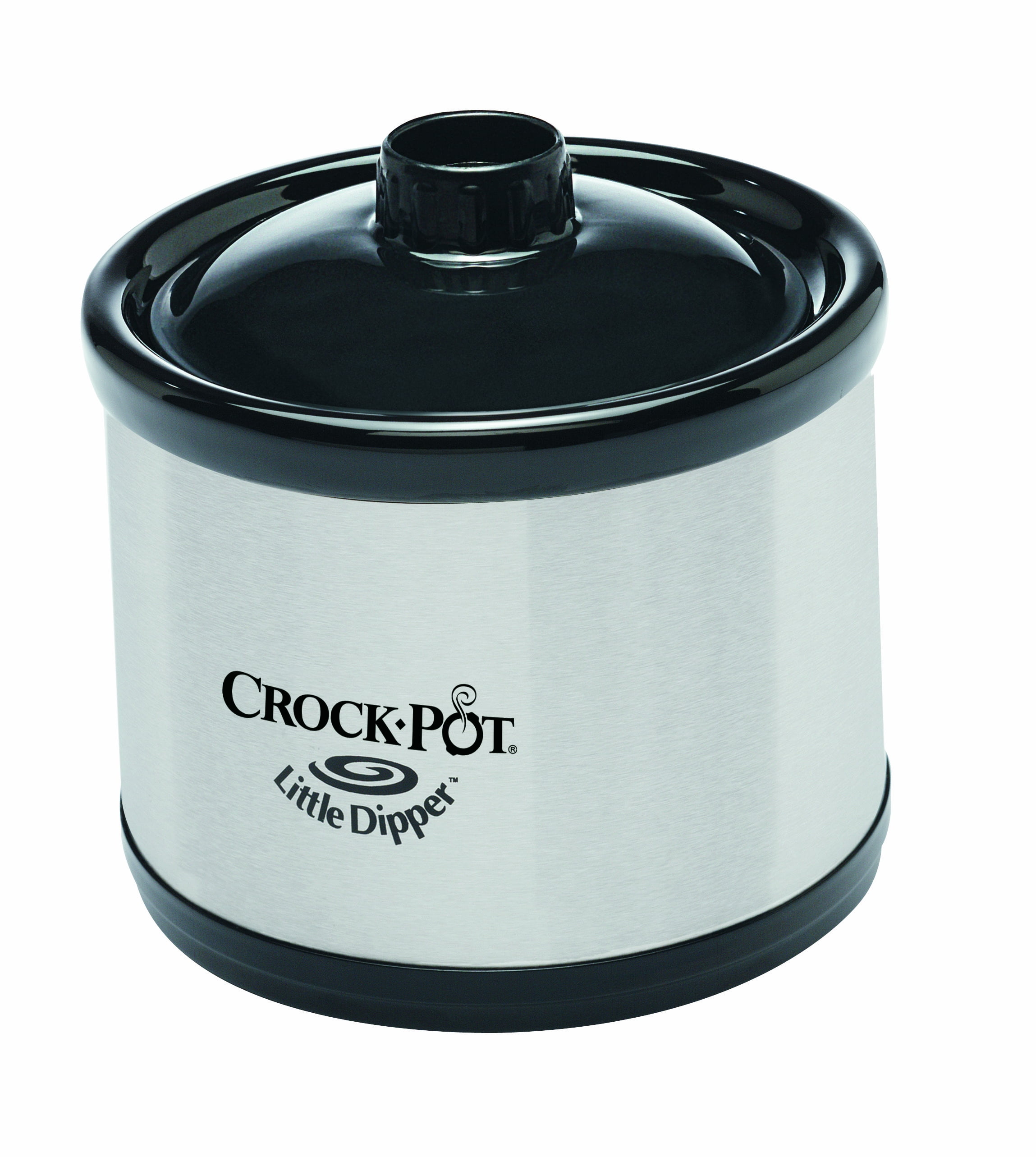Crock-Pot Little Dipper Mini Slow Cooker Stainless Black 32041 Dip Pot 1 Qt.