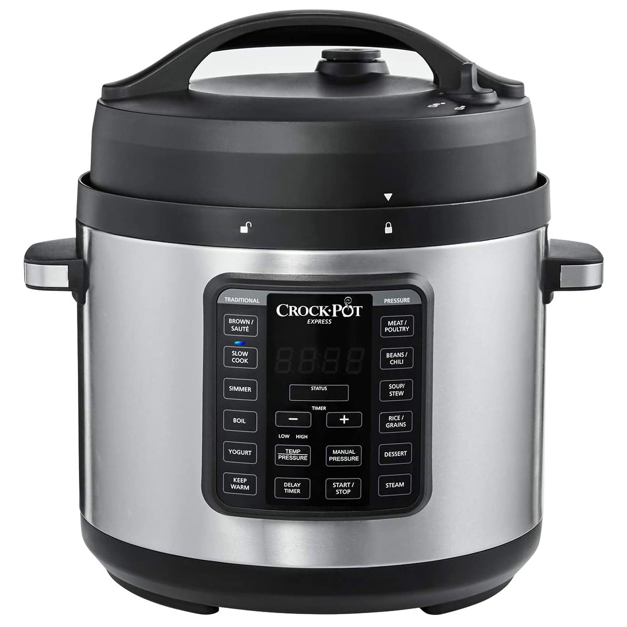 Crock-pot SCCPVL610-S-A 6 Quarts Cooker & Steamer w/ High, Low and Keep  Warm Functions, 1.5 Gallon Capacity, 20-Hour Timer, Locking Latches &  Gasketed Lid