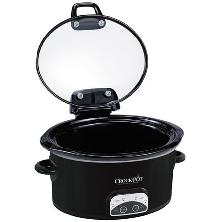 Crock-Pot® One Touch Control 4.5-Quart Lift & Serve Hinged Lid Slow Cooker, Black