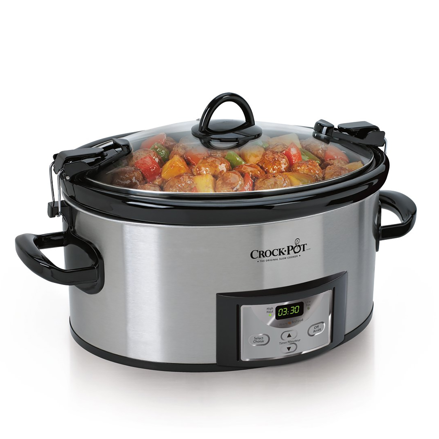 CrockPot Programmable Slow Cooker, 6 Liter Capacity, Stainless Steel