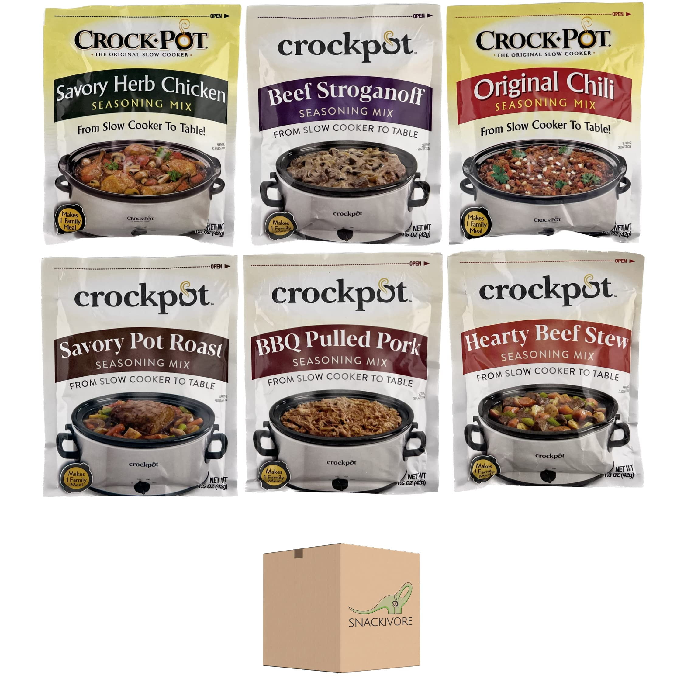 Crock Pot Seasoning Mix HP29 Variety 6 Pack Chili Beef Stew Seasoning
