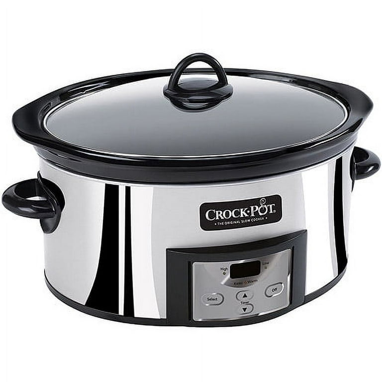  Crock-Pot Smart-Pot 6 Quart Programmable Slow Cooker with  Timer, Food Warmer, Brushed Stainless Steel (SCCPVP600-S): Home & Kitchen