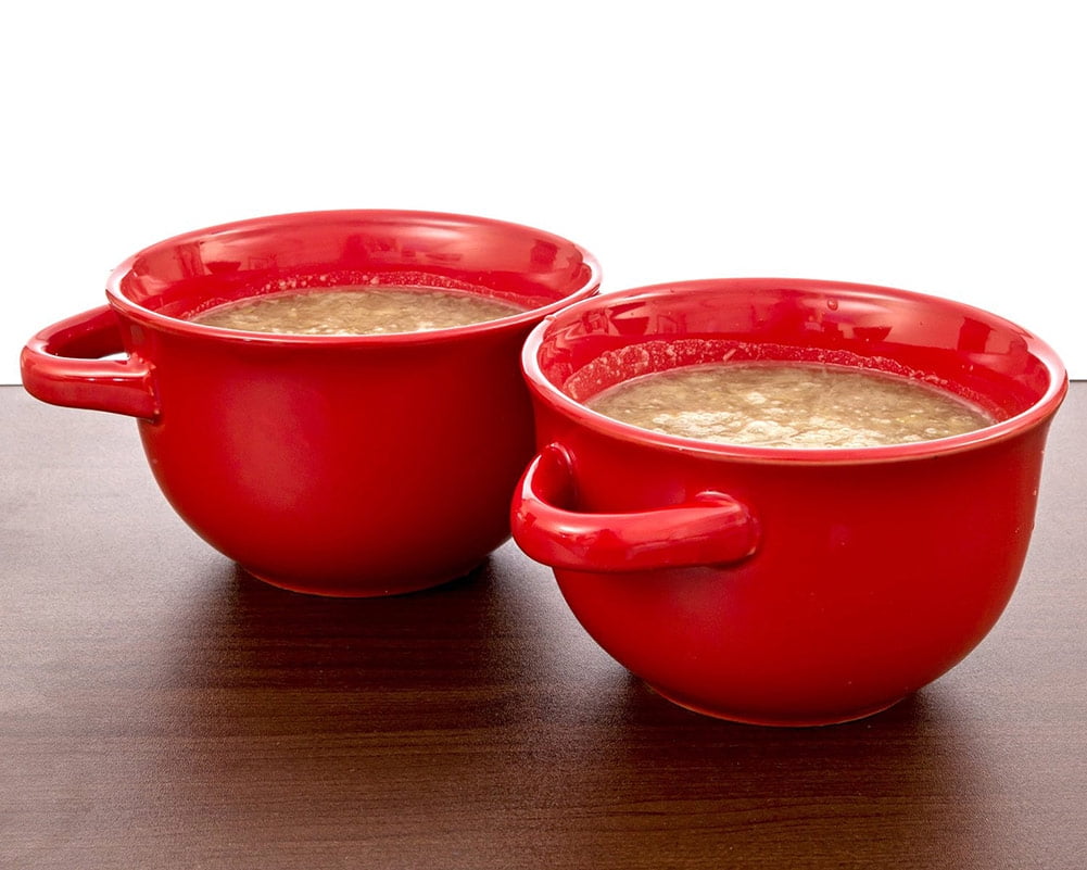 Crock-Pot 22 fl.oz Gradient Red Stoneware 2 Piece Soup Bowl Set with Long  Handle 985118005M - The Home Depot