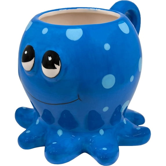 Crockery Critters Octopus Mug from Deluxebase. Animal Shaped Mug for Kids and Adults. Hand-Painted Novelty Animal Coffee Mug. Aesthetic Tea Cup or Coffee Cup. Novelty Gifts and Cute Stuff for Kids