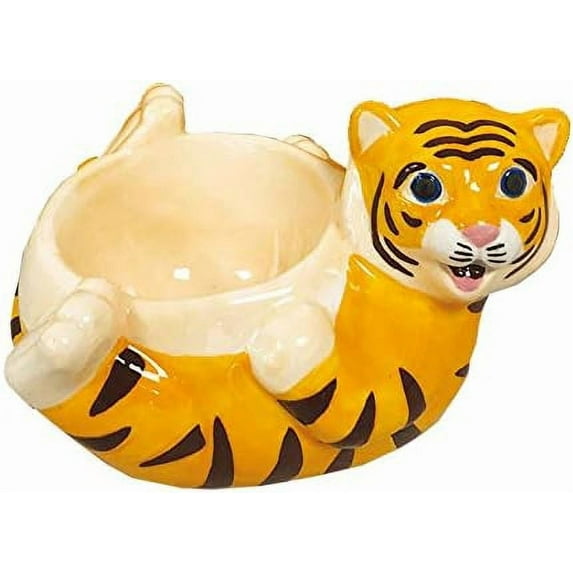 Crockery Critters Tiger Egg Cup by Deluxebase – Novelty Ceramic Holder Gift for Kids & Adults