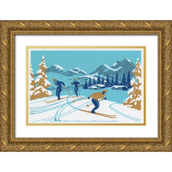 Crockett Collection 14x11 Gold Ornate Wood Framed with Double Matting Museum Art Print Titled - C-8150