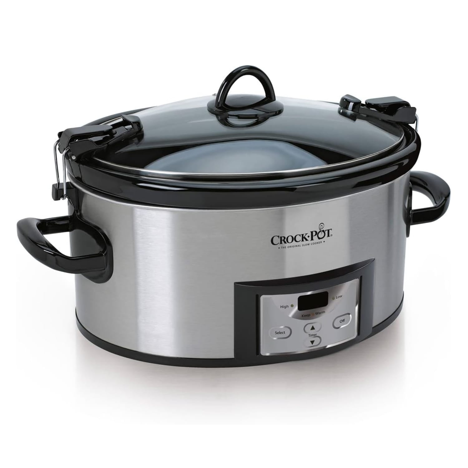 CROCK-POT Crockpot 6.0-Quart Cook & Carry Slow Cooker, Programmable, Stainless Steel
