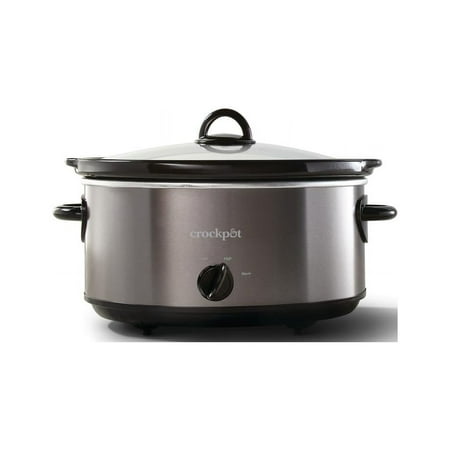Crock-Pot - 6-Quart Manual Slow Cooker - Black Stainless Steel