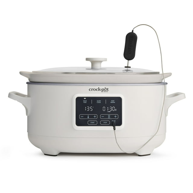 Crockpot 6-Quart Slow Cooker with Sous Vide, Programmable, in Oat Milk