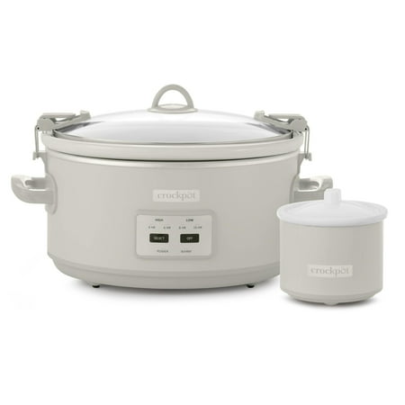 Crock-Pot - Crockpot 7 qt. Programmable Slow Cooker with Locking Lid and Little Dipper - Mushroom