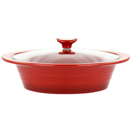Crockpot Appleton 2qt Oval Stoneware Casserole Dish in Red with Lid