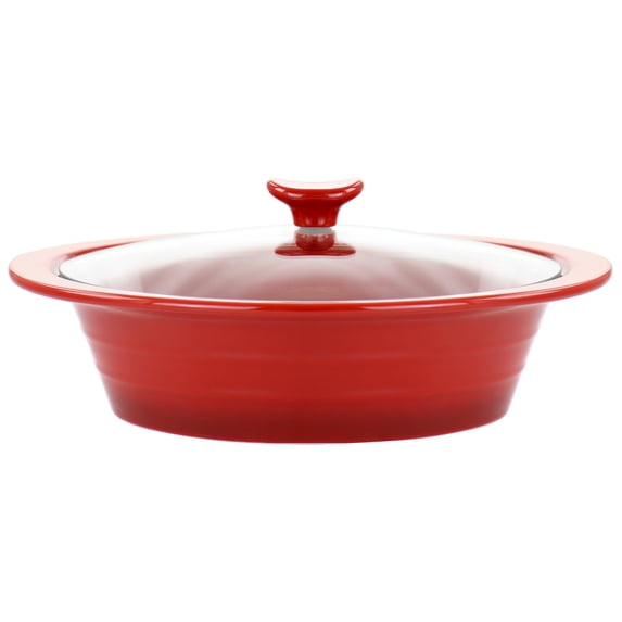 Crockpot Appleton 2qt Oval Stoneware Casserole Dish in Red with Lid