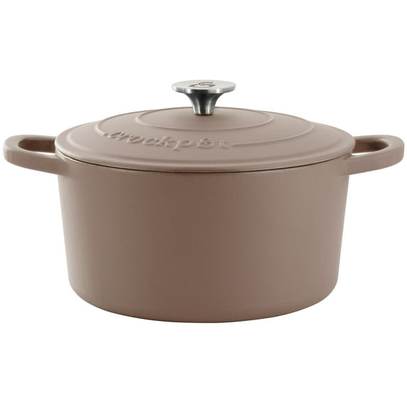 Crockpot Artisan 5 Quart Enameled Cast Iron Dutch Oven in Matte Dusty Pink