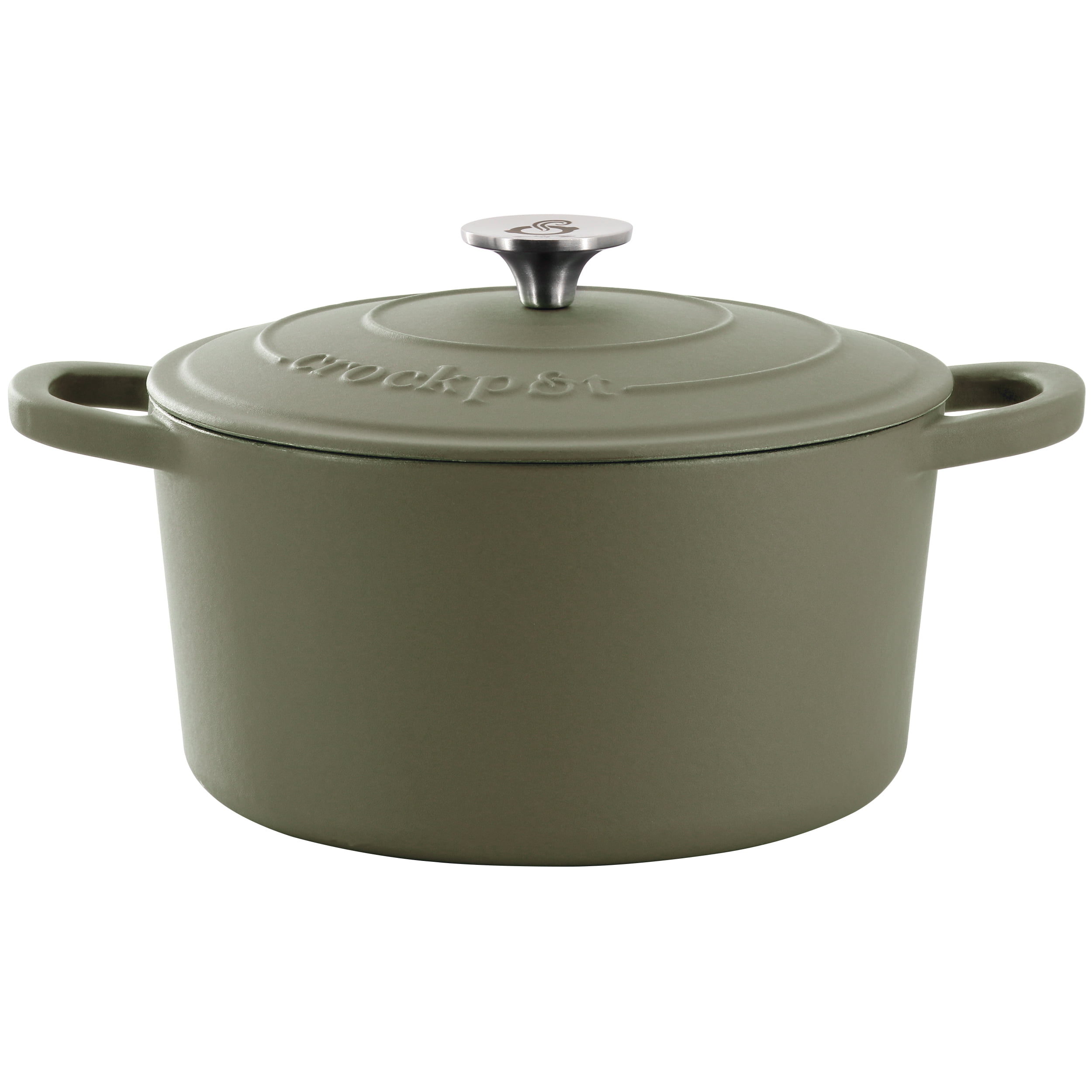 Crockpot Artisan 7 Quart Enameled Cast Iron Dutch Oven in Matte Green - Walmart.com