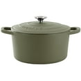 thumbnail image 1 of Crockpot Artisan 7 Quart Enameled Cast Iron Dutch Oven in Matte Green, 1 of 6