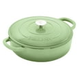 thumbnail image 1 of Crockpot Crock Pot Artisan 5qt Round Enamel Cast Iron Braiser Pan in Green, 1 of 7