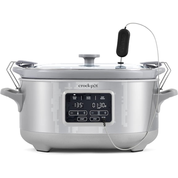 Crockpot Programmable 7-Quart Cook & Carry Slow Cooker with Sous Vide Stainless Steel