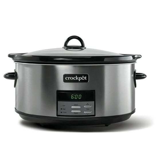 Crockpot Programmable 8-Quart Slow Cooker, Black Stainless Collection