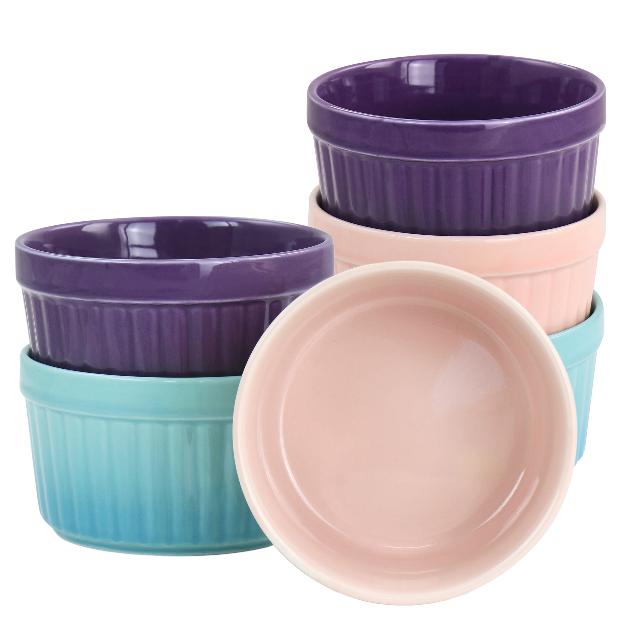 Crock-Pot - Crockpot Thornburg 6 Piece 12 Ounce Round Stoneware Ramekin Set - Assorted